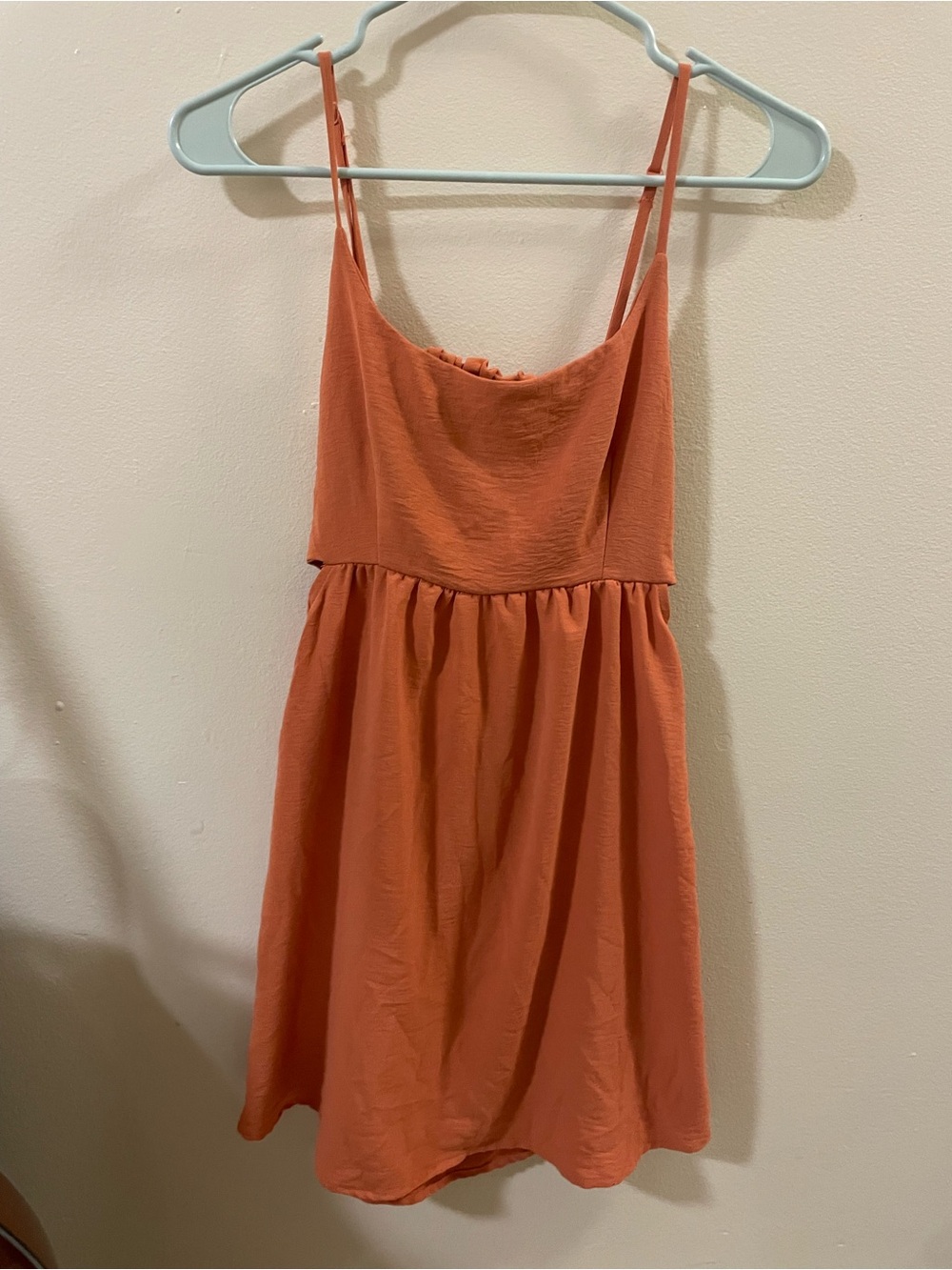 Girls' Spaghetti Strap Dress in Burnt Orange - Lightweight Summer Style